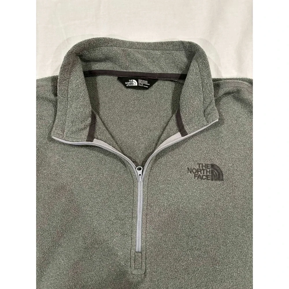 The North Face Mens Fleece 1/4 Zip Pullover Jacket Gray XL Regular Fit